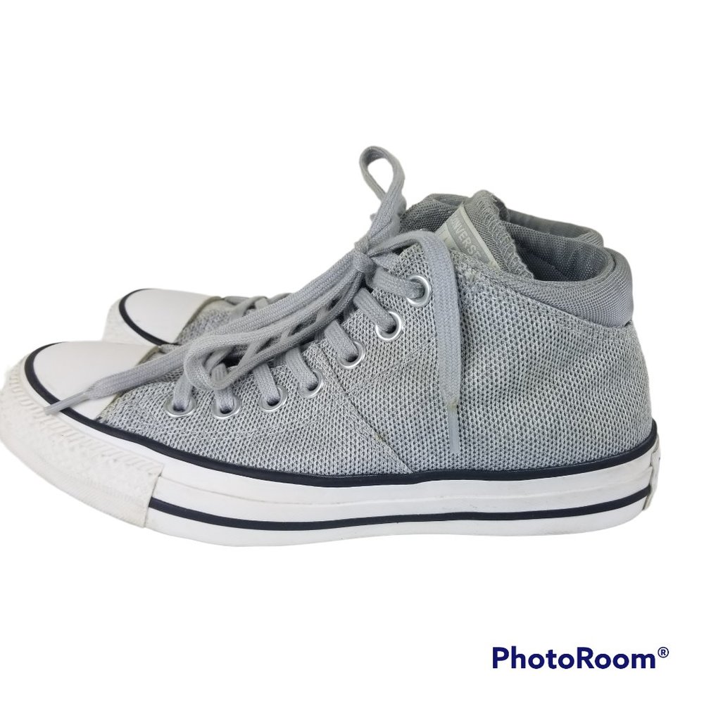 Converse Chuck Taylor Womens Sz 6 Mid Top Gray Sneakers All Star Athletic Shoes